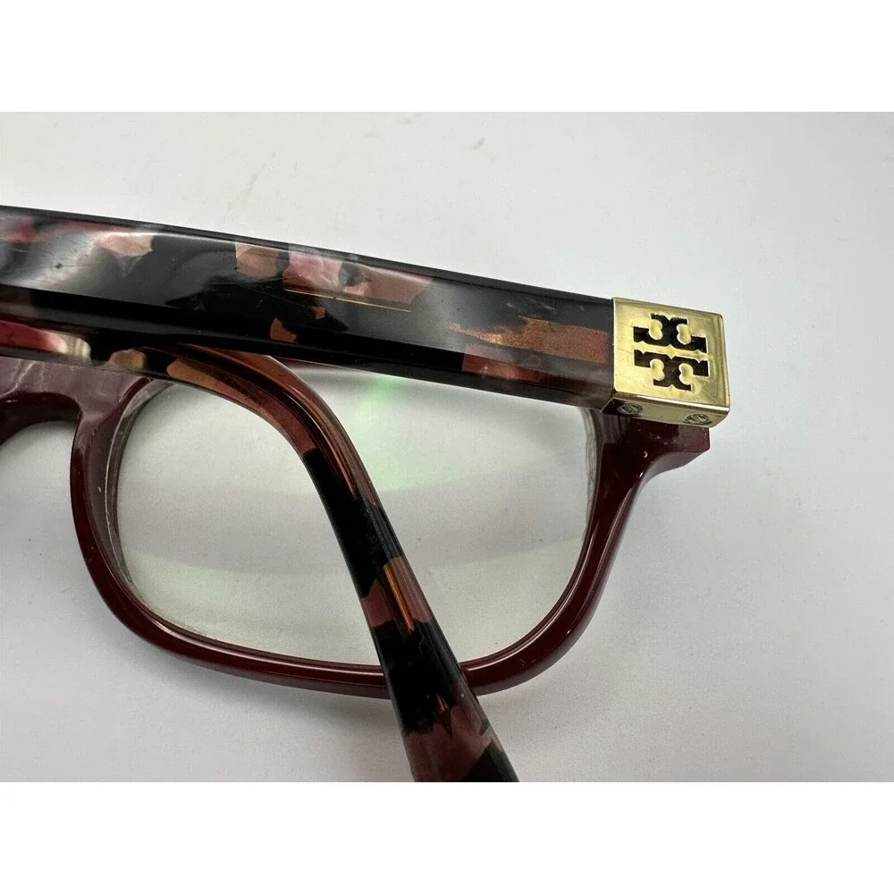 Tory Burch Bordeaux Tortoise Shell Eyeglasses Frame w/ Case Elegance Luxury